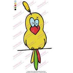 Colored Cartoon Bird Embroidery Design